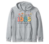 1925 Vintage 99th Birthday Wildflowers 1925 Floral Women Zip Hoodie