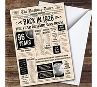 1926 Newspaper Any Age Any Year You were Born Facts Personalised Birthday Card | Any Age Any Year Personalised Birthday Card | Milestone Birthday Card | Facts from The Year You were Born