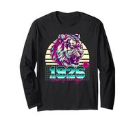 1926 Year of the Tiger Retro Vaporwave Sunset Chinese Zodiac Long Sleeve T-Shirt