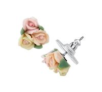 1928 Jewelry Gold-Tone Rose Button Stud Earrings, XS, Metal, No Gemstone,