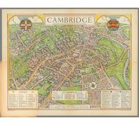 1929 Historical Pictorial map of Cambridge
