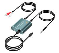 192kHz DAC Audio Converter Digital to Analog Audio Converter, 7ft/2.1m Optical Audio to 3.5mm RCA AUX Cable, Optical to RCA Adapter with Dual 3.5 mm Jacks for PS3 PS4 HDTV Blue Ray DVD Sky