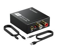 192KHz DAC Converter，Digital SPDIF Toslink to Analog Stereo Audio R/L Converter Adapter with Optical Cable,Power Adapter for PS3 PS4 Xbox HDTV Blu-ray Sky HD Apple TV