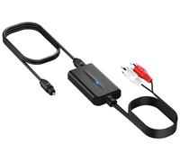 192kHz DAC Digital to Analog Audio Converter 7ft/2.1m Digital Optical to RCA Cable SPDIF to RCA Converter with Built-in Audio Amplifier Chipset for HDTV, DVD, Blu-Ray Playersrca Male