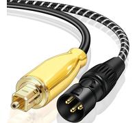 192KHz DAC Optical to XLR Converter,Optical Audio Cable to AUX Cable Adapter,Digital to Analog Audio Converter for HDTV DVD Set-top Boxes Out to Speaker Audio Mixer(Unidirectional O-ptical to XLR)