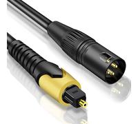 192KHz DAC Optical to XLR Converter,Optical Audio Cable to Unbalanced Male XLR Audio Cord Adapter,Digital to Analog Audio Converter for HDTV,DVD,Set-top Boxes(O-ptical to XL R Only)