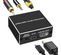 192KHz eARC/ARC Audio Extractor, HDMI eARC/ARC to Optical Audio Extractor,Ear C/ARC to Optical/Toslink+3.5mm AUX+Coaxial Output, Ear C/A RC Audio Converter,for HDTV to Soundbar,Headset,Home Theater