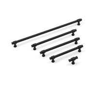 192mm Matt Black Cabinet Handle Dark Cupboard Door Drawer Furniture Pull Industrial Pipe Design