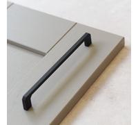 192mm Matt Black Cabinet Handle Slim Square Cupboard Drawer Door Pull Bedroom Bathroom Wardrobe Furniture Replacement Upcycle