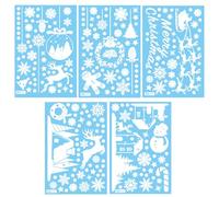 192PCS Christmas Window Stickers PVC Electrostatic Ring Christmas Decorations Hanging Ball, Candy Stick, Snowflake Scene Decorations for Window Glass