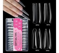 192x/Box Soft Gels Tips Extras Long Full Tips Clear Tips Press On Ballerinas False for Salons