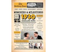 1930 The Birthday Times: Memories, Milestones, and a Memorable Year in Review: Relive 1930 Through Sports, People, Lifestyle and Entertainment. The Perfect Birthday Gift for Someone Special