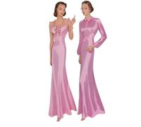 1930s Pattern, Art Deco Long Nightgown - Bust: 42” (106.7 cm)
