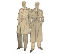 1930s Pattern, Men's Trench Coat - Chest: 36” (91.4cm)