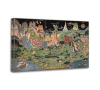 1930s The Land of Make Believe Map Vintage Fairy Tale Poster Decorative Painting Canvas Wall Posters And Art Picture Print Modern Family Bedroom Decor Posters 08x12inch(20x30cm)