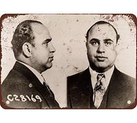 1931 Al Capone Mug Shots Tin Sign Vintage Metal Tin Sign 8X12 Inches