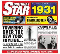 1931 Chart Hits Compilation Music CD and 1931 Birthday Star Card