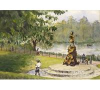 1932 Watercolour - "My Son Paris in Kensington Gardens Aged 12 Years"