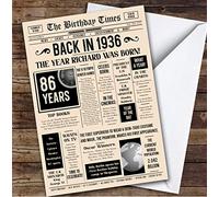 1936 Newspaper Any Age Any Year You were Born Facts Personalised Birthday Card | Any Age Any Year Personalised Birthday Card | Milestone Birthday Card | Facts from The Year You were Born