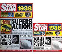 1938 Birthday Gifts - 1938 Birthday Star DVD, Compilation CD and 1938 Greetings Card