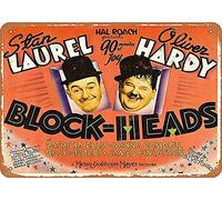 1938 Laurel And Hardy Blockheads Movie Vintage Metal Sign 8x12 inches