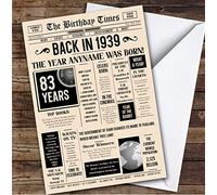 1939 Newspaper Any Age Any Year You were Born Facts Personalised Birthday Card | Any Age Any Year Personalised Birthday Card | Milestone Birthday Card | Facts from The Year You were Born
