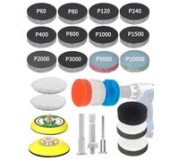 193PCS 50mm Sanding Discs and Polishing Buffing Pads Kit, 60 to 10000 Grit Wet and Dry Sandpaper, Drill Sanding Attachment for Car Headlight Restoration, Alloy Wheel Repair, Wood and Metal