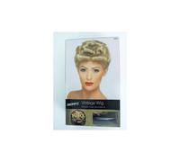 Smiffys 40s Vintage Wig, Blonde with Curls, 1940's Wartime Fancy Dress, 1940s Dress Up Wigs