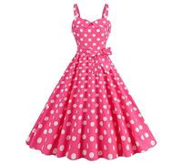 1940s Dresses for Women, Vintage Polka Dot Rockabilly Swing Dress, Sleeveless Spaghetti Strap Retro A-Line Cocktail Party Tea Dress, Ladies 1940s Fancy Dress Land Girl Outfit