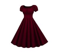 1940S Dresses Maxi Dresses for Women UK Historical Summer Outfits Regency Square Neck Slim Waisted Puff Sleeve Long Party Flowy Victorian Costume