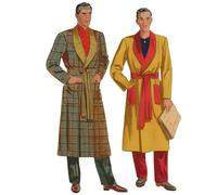 1940s Sewing Pattern, Debonair Men's Dressing Gown, Robe - Chest: 42" - 44” (106.7cm - 111.8cm)