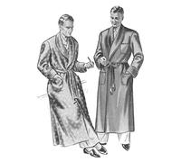 1940's Sewing Pattern: Men's Shawl Collar Dressing Gown, Robe, Smoking Jacket - Chest: 36" (91.5cm)