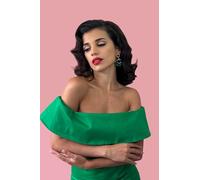 1940s style half wig hairpiece with beautiful marcel waves: Virginia. dark brown #4