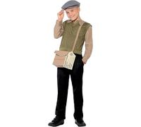 1940s War Boy Costume Kit Jumper Hat Bag WW2 World Book Day Ages 7-14