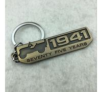 1941 Metal Keychain Bronze Emblem Key For Jeep Wrangler Cherokee Renegade
