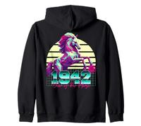 1942 Year of the Horse 80s Retro Vaporwave Chinese Zodiac Zip Hoodie