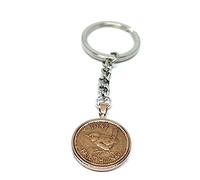 1943 82nd Birthday Keyring Farthing Keyring Mum, Dad, Brother, Sister- 82nd Birthday-Coin Keyring, Sixpence Coin, 82nd Anniversary Rose GLD