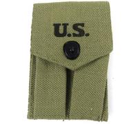1943 WWII U.S. Canvas Double Magazine Colt .45 Pouch (OD Green)