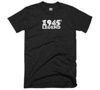 1945 Legend T Shirt 80th Birthday 80 Years Born in 1945 Funny Joke Vintage Retro Gift Tee Top (UK, Alpha, XL, Regular, Regular, Black)