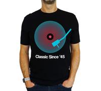 1945 Vinyl Record Neon - Classic Since - 80th Birthday Gift | Present Mens T-Shirt Black L