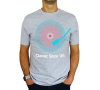 1945 Vinyl Record Neon - Classic Since - 80th Birthday Gift | Present Mens T-Shirt Heather 2XL