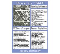 1946 birthday card, born in 1946 birthday card, read all about the year they were born, who was born in the same year and more.
