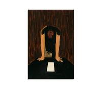 1946 Surrealism Poster Che Tu The Letter by Jacob Lawrence - Wall Art Featuring A Downcast Figure with White Paper on Table Canvas Painting Wall Art Decorative Picture Prints Modern Decor Unframe 12x
