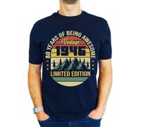 1946 Vintage Mountain - Limited Edition - 80th Birthday Gift | Present Mens T-Shirt Navy 2XL