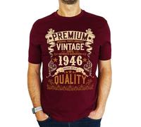 1946 Vintage - Premium Quality - 80th Birthday Gift | Present Mens T-Shirt Burgundy L