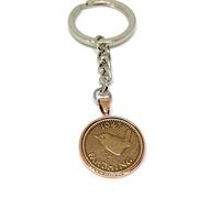 1947 79th Birthday Keyring Farthing Keyring Mum, Dad, Brother, Sister- 79th Birthday-Farthing Coin Keyring, Farthing Coin, 79th Anniversary Rose GLD