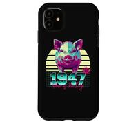 1947 Year of the Pig Birthday 80s Retro Chinese Zodiac Sign Case for iPhone 11