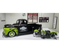 1948 Ford F1 Harley Davidson Pickup & FL Panhead Motorbike 1:24 Diecast Model