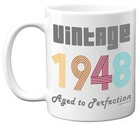 Stuff4 77th Birthday Gifts for Men Women - 1948 Vintage Coffee Mug, 11oz Ceramic Dishwasher Safe Mugs, Best Friend Mug for Birthday or Christmas, Funny 77th Birthday Gifts for Him Her