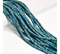 195 Pcs 2x4mm Turquoise Blue Sea Sediment Imperial Jasper Stone Bead Heishi Disc Beads for Bracelets Jewelry Making Crafts